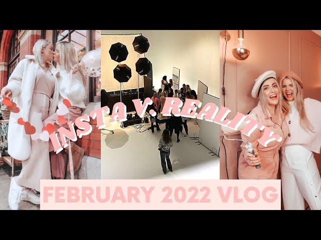 Instagram v. Reality | Secret Photoshoot & Valentines Day Crashed | FEBRUARY VLOG // Whitney & Megan