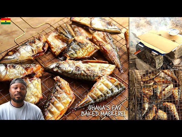 How Ghana’s MOST FAVORITE MACKEREL is SMOKED || Baked Mackerel (Salmon Ghana)