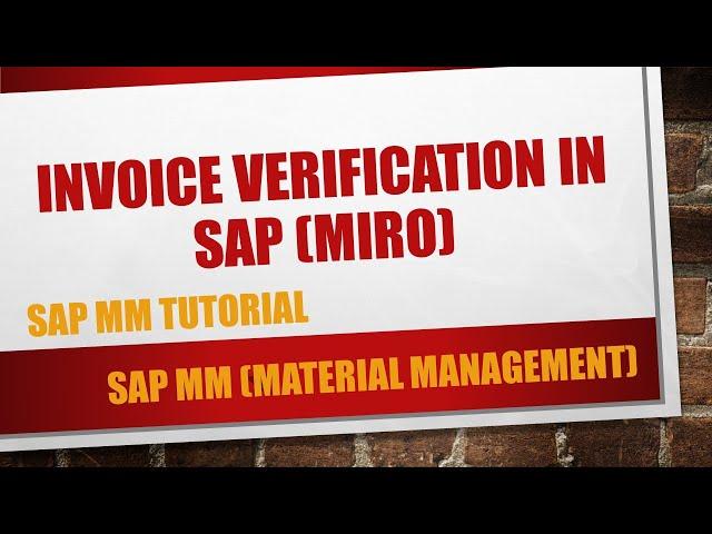 How to do invoice verification (MIRO) in SAP FIORI