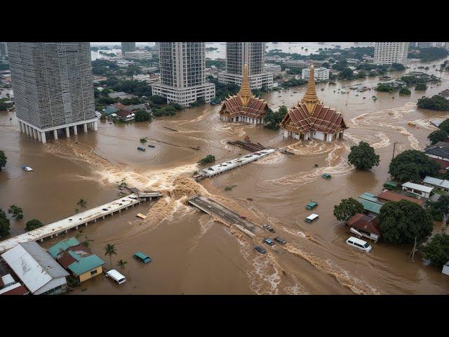 Today in Thailand! Flash floods turn streets into rivers, flooding in Nakhon Si Thammarat