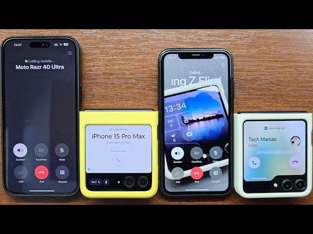 iOS 18 Direct Outgoing Call Via Lock Screen Shortcut from iPhone 15 PM & 11 to Razr 40U & Z Flip 5