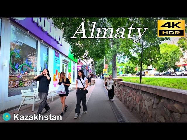 Almaty Walking Tour | Early evening walk in the center of the Almaty | Kazakhstan | 4K HDR