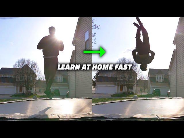 How to Back Full on the Trampoline Easy Today - Turning a 360 Upside Down Hack