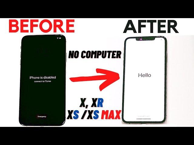 How to Unlock Disabled iPhone X/XR/XS/XS Max without COMPUTER, or iTunes