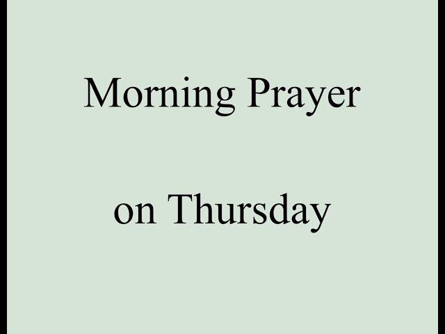 Morning Prayer on Thursday 31 October from St John's in the Village