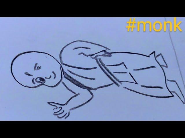 How to draw monk #easy drawing 