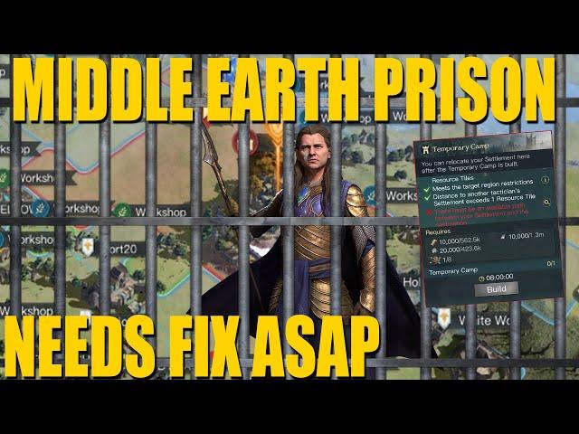 LOTR Rise To War Prison of Middle Earth Major issue with Settlements NEEDS TO BE FIXED ASAP