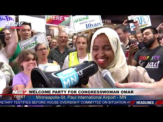 WELCOME BACK ILHAN: Crowd at MN airport chant support for Omar