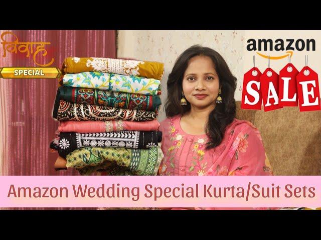 Amazon Wedding/Party Special Kurti/Kurta Palazzo Dupatta Set Haul | Ranjana R