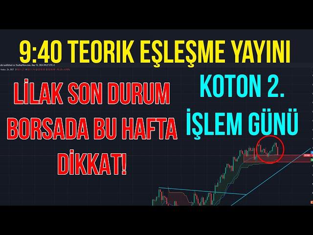 Koton 2. Gün - 9:40 Teorik Eşleşme - Borsada Bu Hafta Dikkat! - Canlı Borsa ve Halka Arz - Lilak