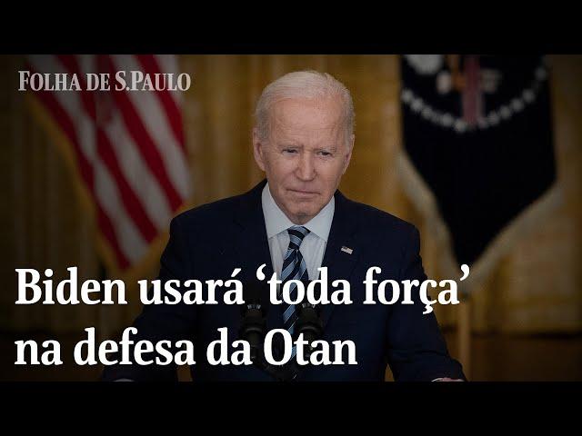 EUA vão defender todo o território da Otan com toda força, diz Biden | CENAS DA GUERRA