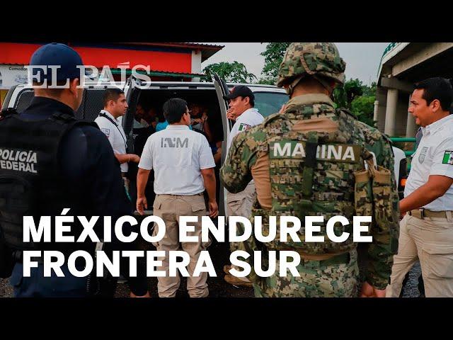 Detenidos en el sur de México cerca de 800 migrantes que viajaban en la zona de carga de cuatro c...