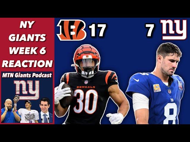 NY Giants Reaction vs Bengals | Missed Opportunity, Fall to 2-4