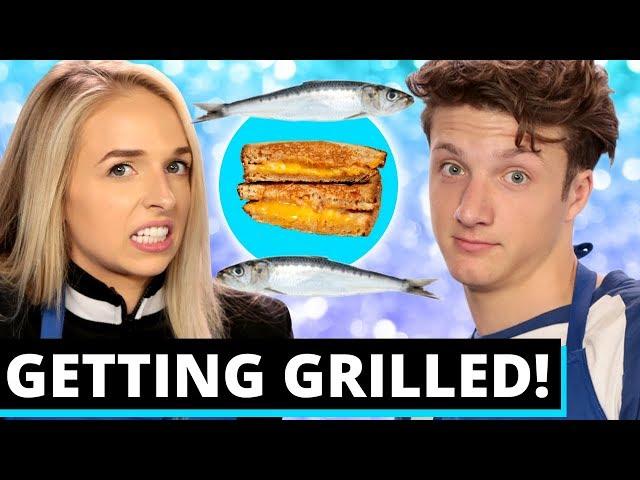 SARDINE GRILLED CHEESE CHALLENGE W/ JennxPenn + ALL NIGHT CAST! | Gettin' Grilled
