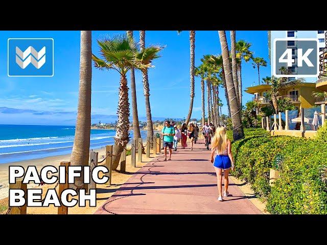 [4K] Pacific Beach (PB) in San Diego, California USA - Walking Tour Vlog & Vacation Travel Guide 