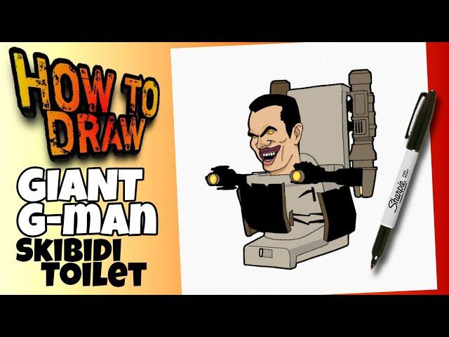 HOW TO DRAW GIANT G-MAN FROM SKIBIDI TOILET | STEP BY STEP | como dibujar a giant g-man