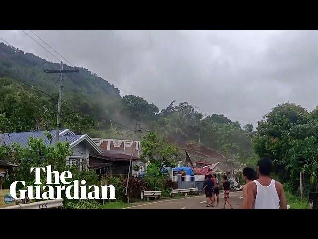 Landslide destroys homes after tropical storm makes landfall in the Philippines