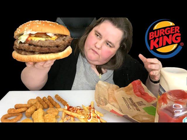 Burger King MUKBANG | Cheese Triple Whopper | Sharer Box Sides | EAT WITH ME