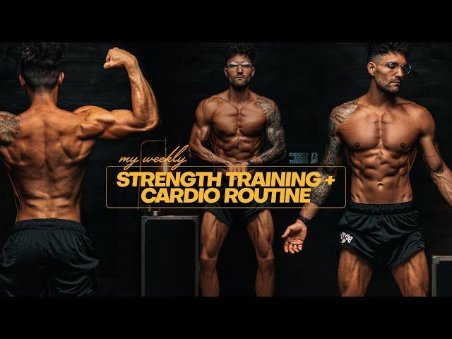 my weekly STRENGTH TRAINING + CARDIO routine to BUILD MUSCLE & GET SHREDDED!