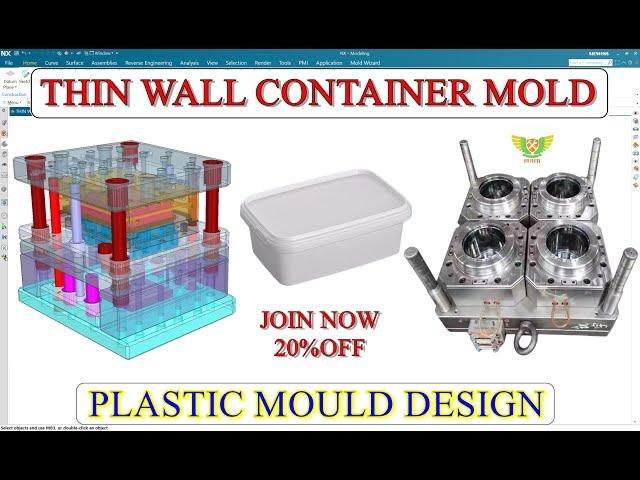 THIN WALL CONTAINER MOLD DESIGN | IML MOULD DESIGN TUTORIAL #cimdesign #thinwallmold #imlmold