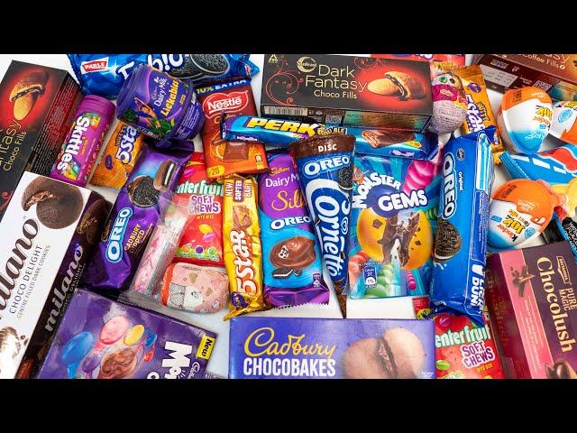 some lot's of candies opening mouth watering