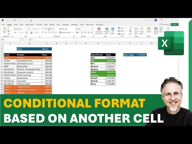 Excel Conditional Format Based on Another Cell | Highlight Entire Row with Conditional Formatting