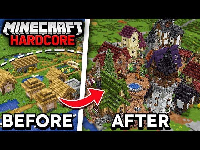 I Spent 100 Days Transforming a Village Minecraft Hardcore