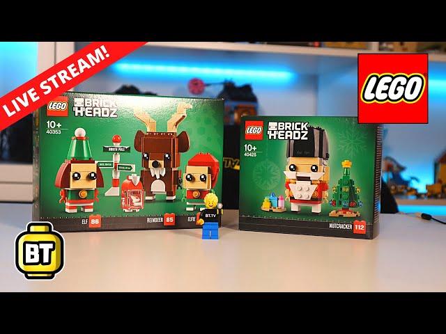 Brickheadz Elf, Reindeer and Nut Cracker builds LIVE