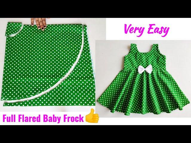 Full Flared Baby Frock Cutting and Stitching | Umbrella Cut Baby Frock Cutting and Stitching