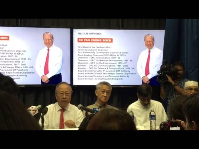 Dr Tan Cheng Bock talking about heading the feedback unit