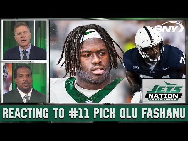 Connor Hughes, Willie Colon, Steve Gelbs react to Jets selecting Olu Fashanu with No. 11 pick | SNY