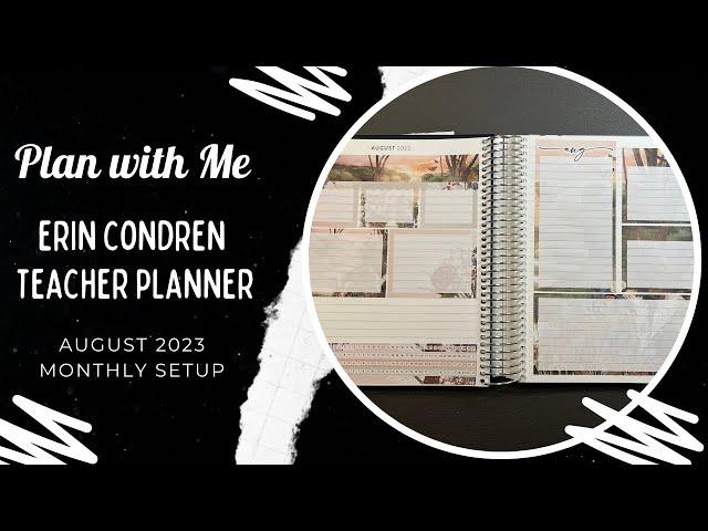 Plan with Me | August 2023 Monthly Setup | Erin Condren Teacher Focus Planner