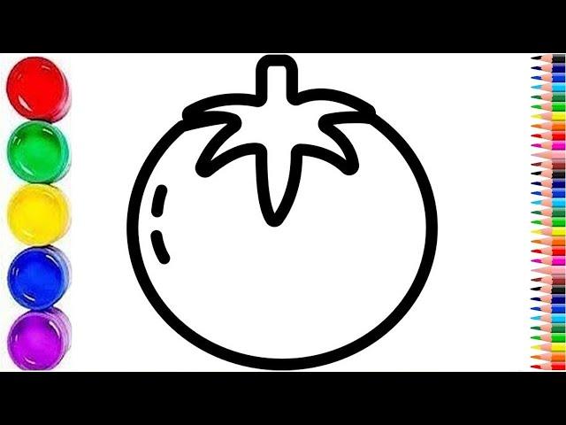 How to Draw Tomato for Kids / draw a tomato for beginners