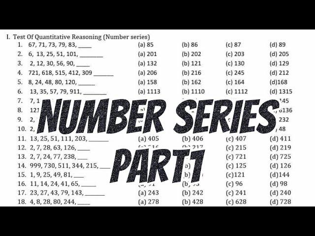 Number Series part1 | Quantitative Reasoning | AFPSAT CSE UPCAT