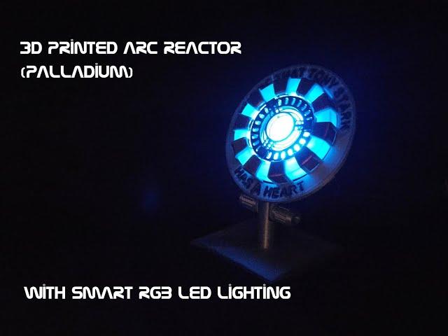 3D printed Arc Reactor (Palladium) with SMART RGB LED lighting