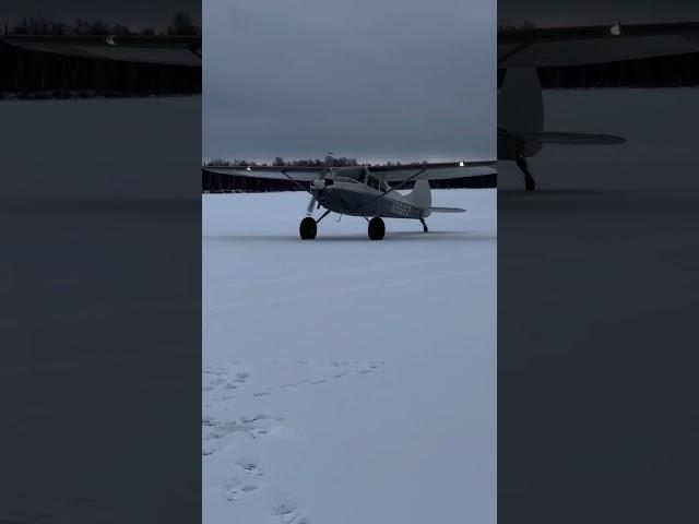 Two year old son’s commentary on father landing Cessna 170 on frozen lake. #alaska