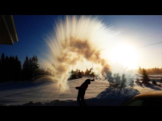 Hot Water in Freezing Weather -39C & Bubbles in Canada