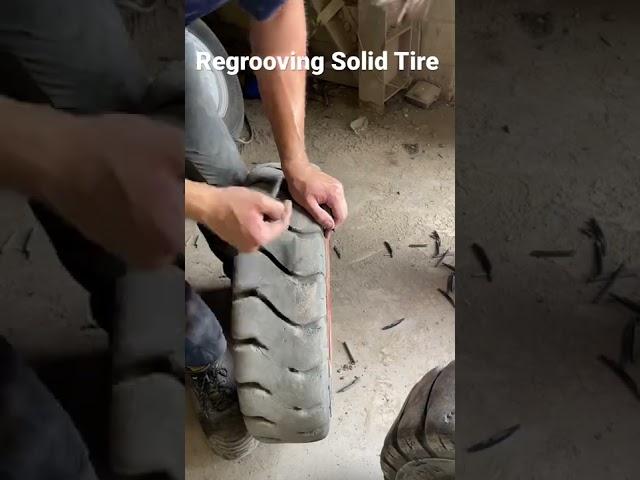 Regrooving Solid Tires         #tiredoctor #tireguy #tires #shorts #tirerepair #tiretech