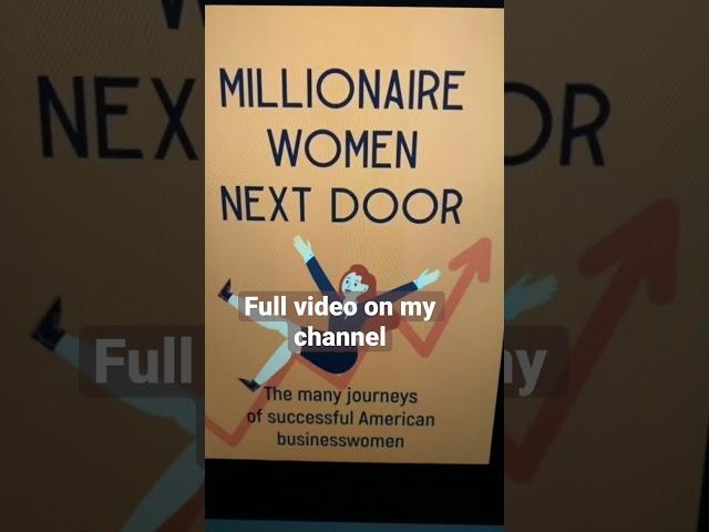 Millionaire women next door | Audio summary | A book a day keeps ignorance away