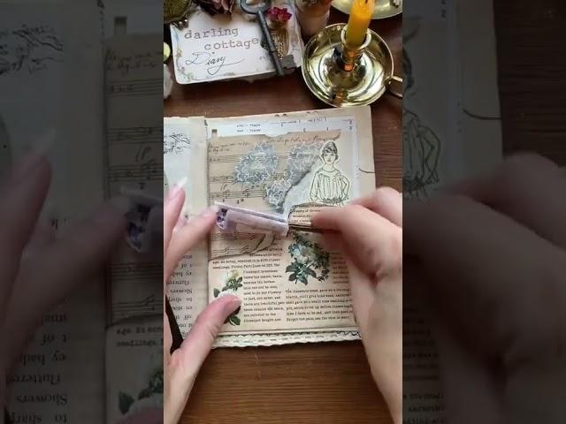 Vintage Flowers ASMR Art Journaling #artjournal #asmr #satisfying #satisfying #journal #relaxing