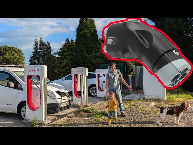 CCS to Chademo Adaptor Testing | Nissan e-NV200 Tesla Supercharger!