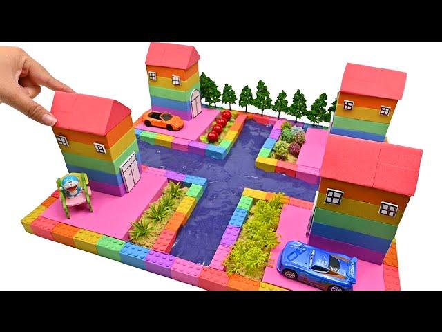 DIY Miniature Kinetic Sand House #18 - How To Build 4 Villas has Swimming Pools from Kinetic Sand