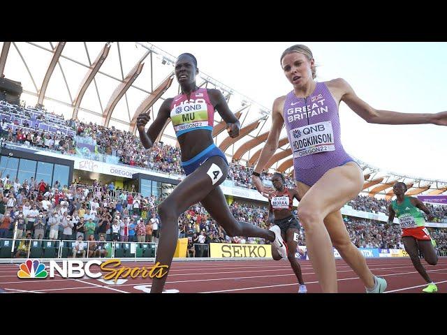 Athing Mu and Keely Hodgkinson BATTLE TO THE LINE in epic 800m Worlds final | NBC Sports