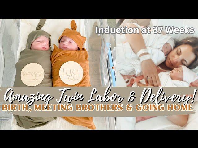 INCREDIBLE IDENTICAL TWIN BIRTH VLOG! | LABOR AND DELIVERY | MEETING BIG BROTHERS | BORN BREECH