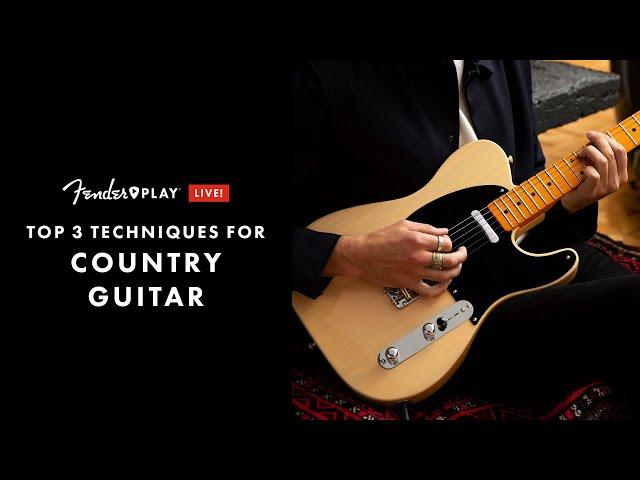 Top 3 Techniques for Lead Country Guitar | Fender Play LIVE | Fender