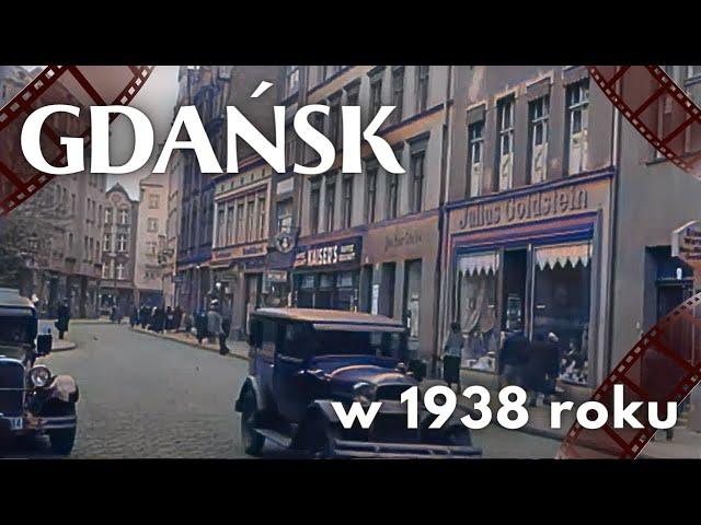 Free City of Danzig in 1938 on old color film