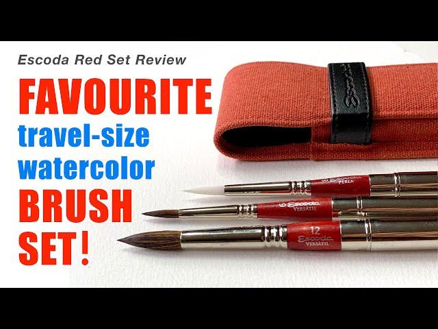 MY FAVORITE WATERCOLOR BRUSH SET  Escoda Red Travel Set Review: Versatil & Perla in action!