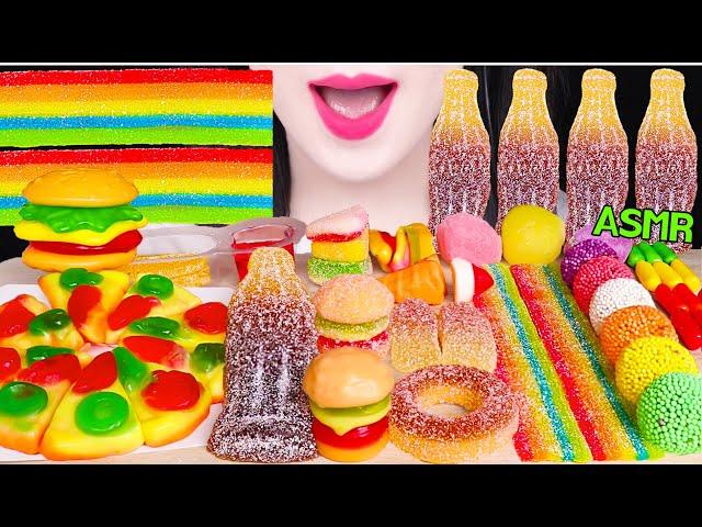 ASMR GUMMY JELLY PARTY *RAINBOW JELLY BELT, GIANT COLA GUMMY, HAMBURGER GUMMY 젤리 파티 먹방 JANE ASMR 제인