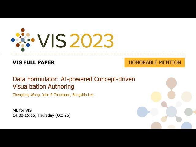 Data Formulator: AI-powered Concept-driven Visualization Authoring - Fast Forward | VIS 2023