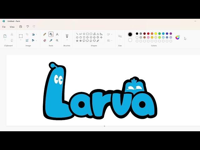 How to draw the Larva (TV series) logo using MS Paint | How to draw on your computer